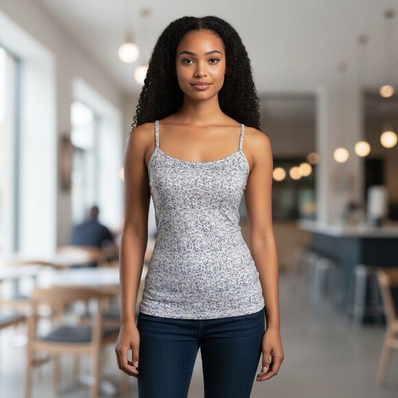 Lululemon Power Y Tank Top Built In Shelf Bra No Pads Women's Size 6 Gray Black - Picture 1 of 12